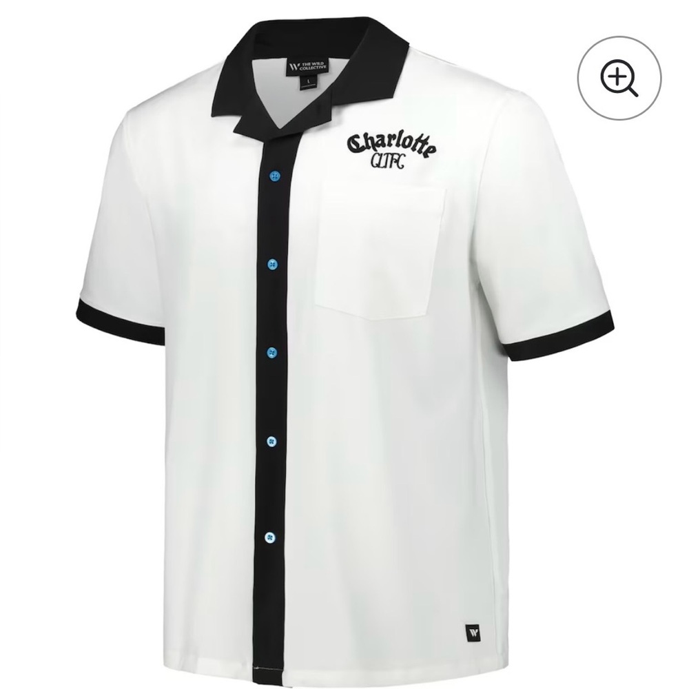 Men's The Wild Collective  White Charlotte FC Bowler Button-Up Shirt - Picture 2 of 8
